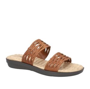 NWT Easy Street Agata Comfort Wave Slide Sandals Tan